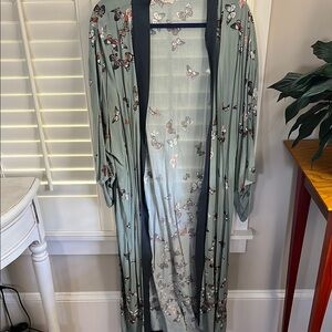 Elegant Butterfly Print Kimono